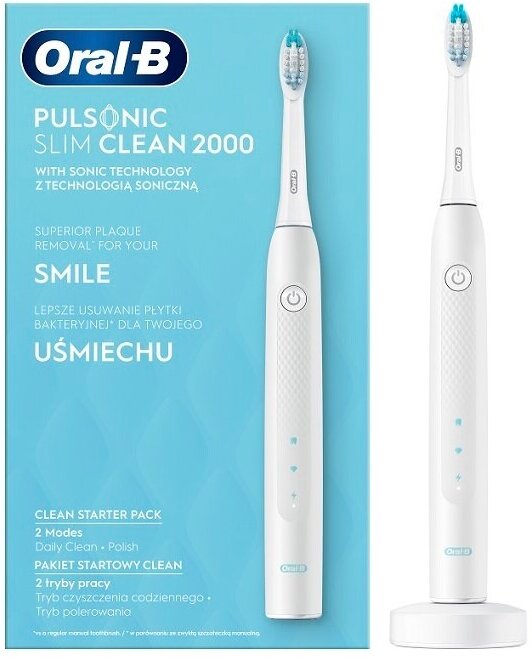 Электрическая зубная щетка Oral-B Pulsonic Slim Clean 2000 White