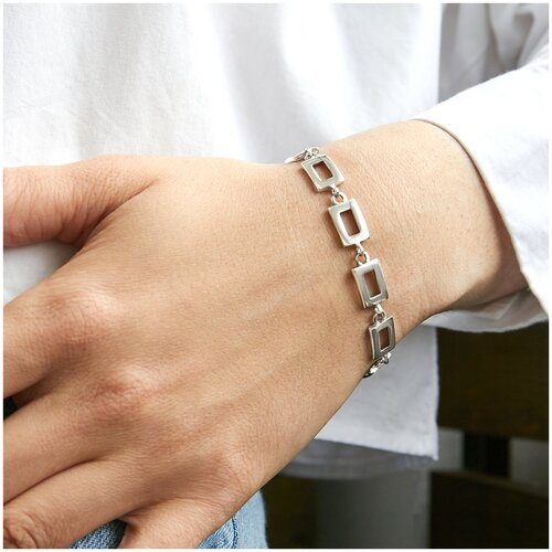 Браслет женский серебряный Генуя 2, серебро 925 пробы, ювелирное украшение на руку, широкий, литой, глидерный, гибкий, геометрия, на запястье