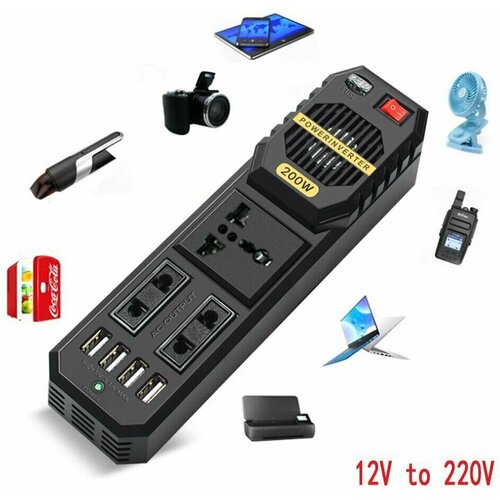 Автомобильный инвертор 220В200Вт TDS TS-CAU42 2188₽