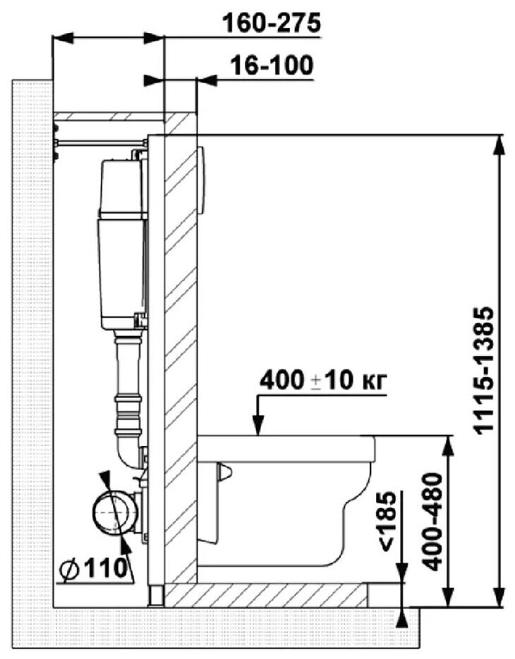 Инсталляция для унитаза Berges Аtom Line 040344 - фото №6