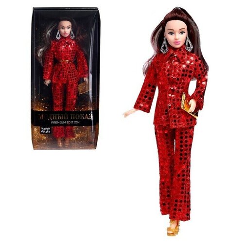 Кукла-модель шарнирная Ксения - Модный показ в красном костюме