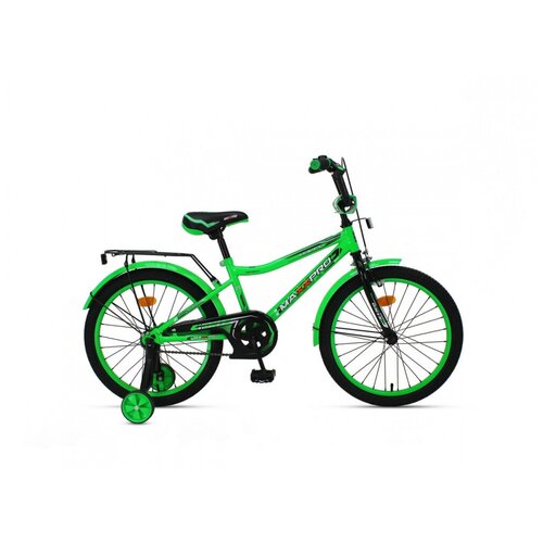 фото Детский велосипед maxxpro onix 18" зелёно-чёрный с боковыми колесами