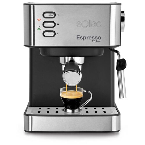 Кофемашина Solac CE4481 Espresso, серебристый/черный кофеварка solac espresso 20 bar black