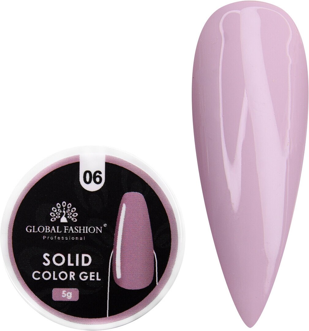 Global Fashion Гель-краска повышенной плотности для рисования и дизайна ногтей, Solid color gel, 5 гр / 06