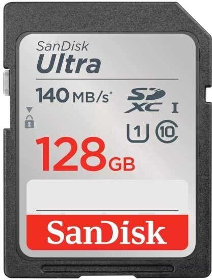 Карта памяти Sandisk Ultra SDXC Class 10 UHS-I U1 128Gb 140 MB/s