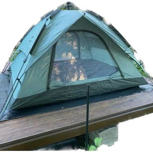 фото Автоматическая туристическая палатка с доп. тентом / 2-3-х местная / тёмно-зелёная etrend