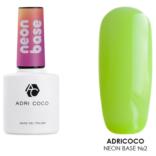 Купить ADRICOCO, Цветная база ADRICOCO Neon base №06 - зеленое киви (8 мл.) (неоновый темно-зеленый, без блесток и перламутра, полупрозрачный.)