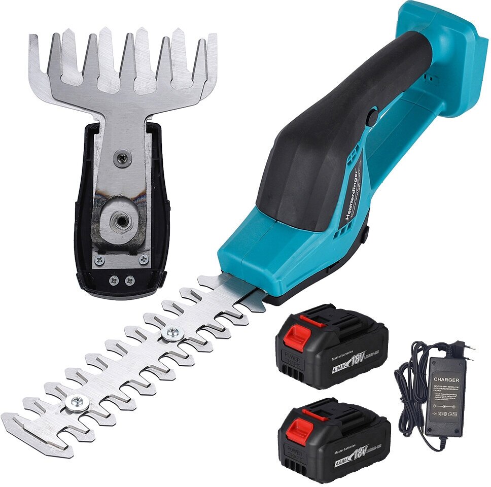 фото Ручной мини аккумуляторный триммер для живой изгороди Heimerdinger LB420 18 В 2 батареи 4 Ач