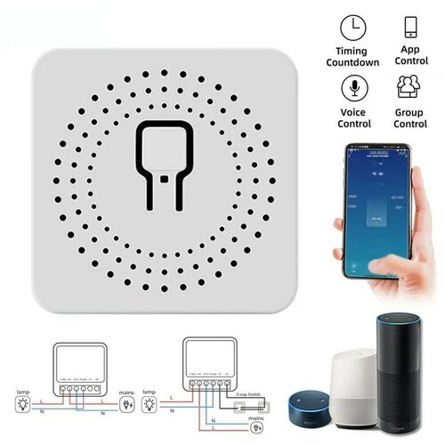 Умное Wi-Fi реле Tuya с Яндекс Алисой умное wi fi реле smart life moes smart google assistant яндекс алиса 10а 1 канал