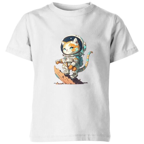 Футболка Us Basic, размер 8, белый детская футболка милый кот астронавт 140 красный