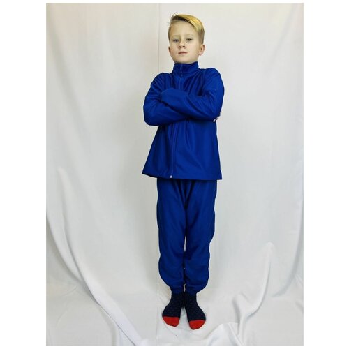 фото Олимпийка acccel для мальчиков, без карманов, утепленная, размер 140, синий