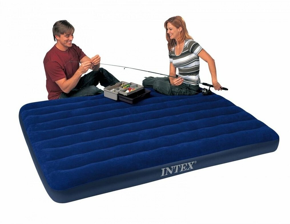 Надувной матрас Intex Classic Downy Bed (68759) синий - фотография № 11