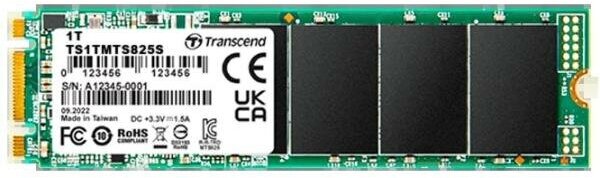 Твердотельный накопитель SSD M.2 Transcend 1.0Tb MTS825 (SATA3, up to 550/500MBs, 3D NAND, 360TBW, 22x80mm)