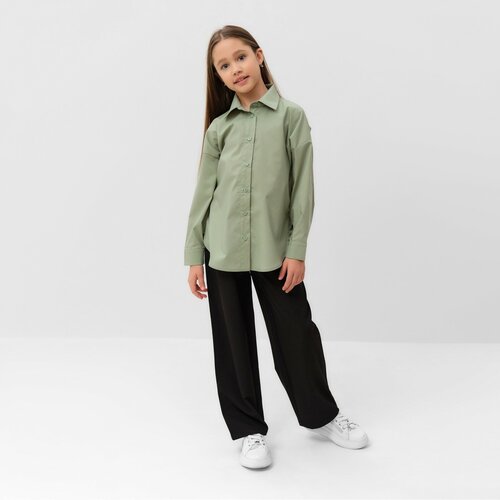 Школьная рубашка Minaku, размер 16, зеленый