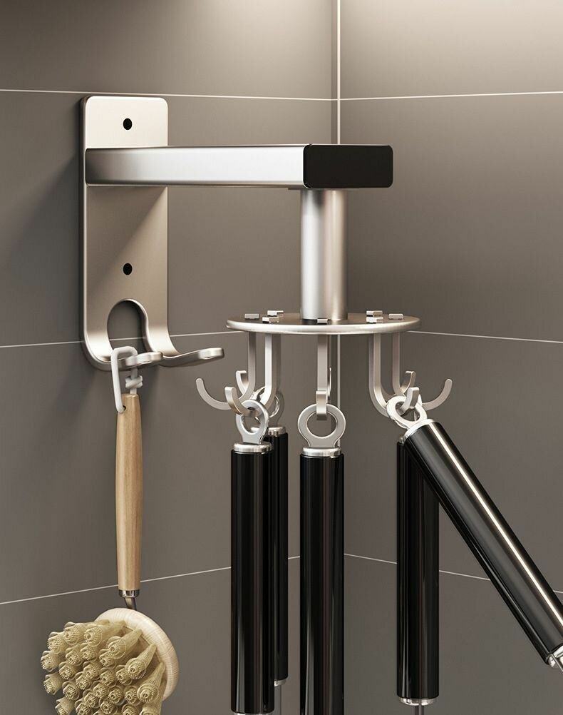 фото Кухонная настенная подставка, кухонная подвесная стойка для хранения утвари