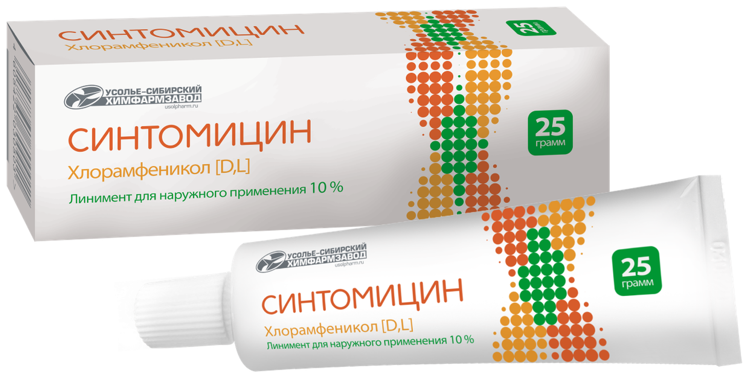 Синтомицин линимент д/нар. прим., 10%, 25 г