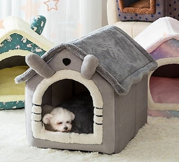 Домик для собак мелких и средних пород или для кошек с подушкой внутри - фотография № 1