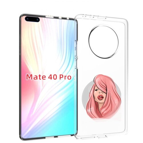 Чехол MyPads лицо-девушки-с-розовыми-волосами женский для Huawei Mate 40 Pro (NOH-NX9) задняя-панель-накладка-бампер