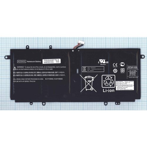 Аккумулятор A2304XL для ноутбука HP ChromeBook 14 7.4V 51Wh (6900mAh) черный