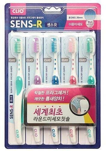 Набор зубных щеток 5 шт + 5 шт [Clio] Sense Antibacterial Toothbrush