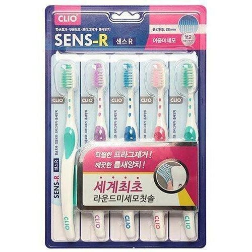 Набор зубных щеток 5 шт + 5 шт [Clio] Sens Antibacterial Toothbrush