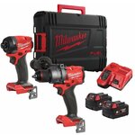 Набор: аккумуляторные дрель-шуруповерт и гайковерт Milwaukee M18 FPP2A3-502X 4933480873, с 2 АКБ 5 Ач и ЗУ, в кейсе - изображение