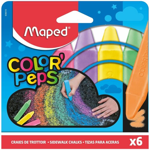 Мелки для рисования Maped Maped Color'peps, прямоугольные, 936010, 6 цветов