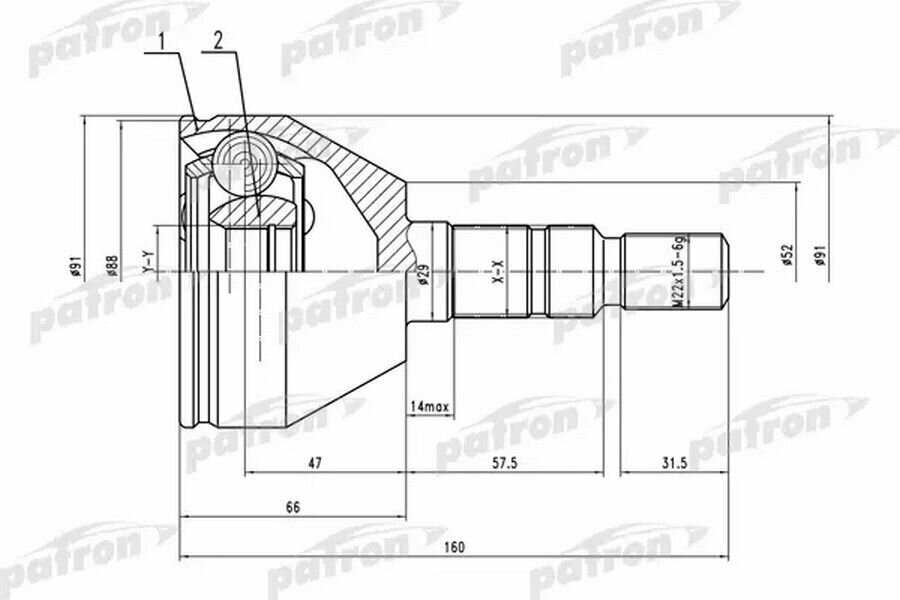 ШРУС Patron PCV1505 для Opel Astra