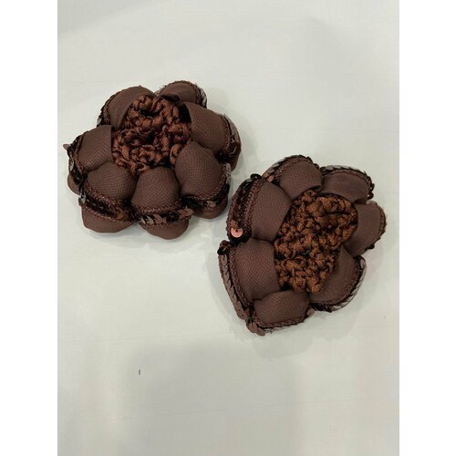 Сетки для пучка крупная вязка набор коричневый 2 шт