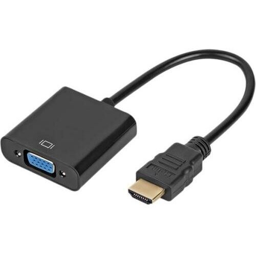 Видео адаптер HDMI на VGA 19M/15F AT1013 кабель 10 см, чёрный видео адаптер orient c116 hdmi на vga 19m 15f черный