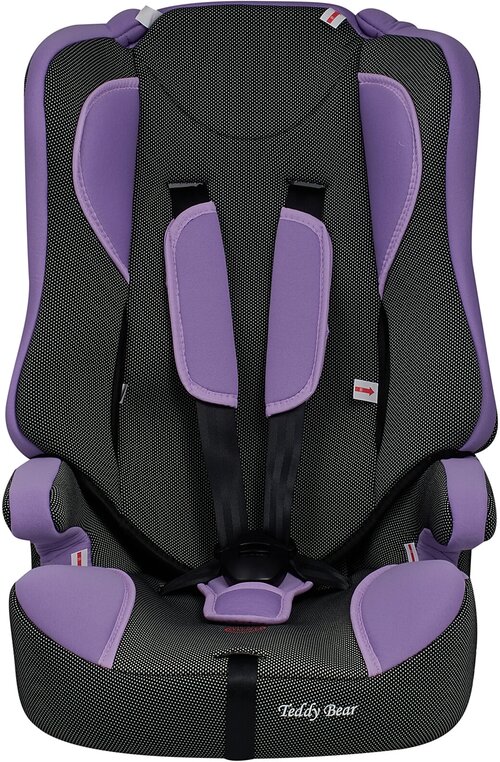 Автокресло группа 1/2/3 9-36 кг Teddy Bear без вкладыша 513 RF LILAC+BLACK DOT