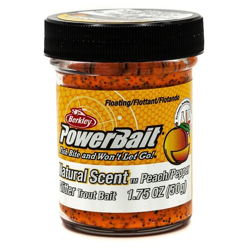 Форелевая паста BERKLEY PowerBait Natural SCENT Glitter 50 гр (Персик, цв. Персик блёстки ) / Паста Беркли / Рыбалка на форель / Всесезонная / Свежая партия / Производство США форелевая паста berkley powerbait natural scent 50 гр цв white neon blue паста беркли всесезонная свежая партия производство сша