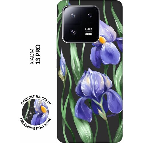 Матовый Soft Touch силиконовый чехол на Xiaomi 13 Pro, Сяоми 13 Про с 3D принтом Amazing Irises черный матовый soft touch силиконовый чехол на xiaomi 13 pro сяоми 13 про с 3d принтом amazing irises черный