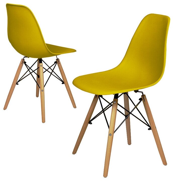 Комплект стульев RIDBERG DSW EAMES (2 шт., материал сиденья: полипропилен, цвет; желтый)