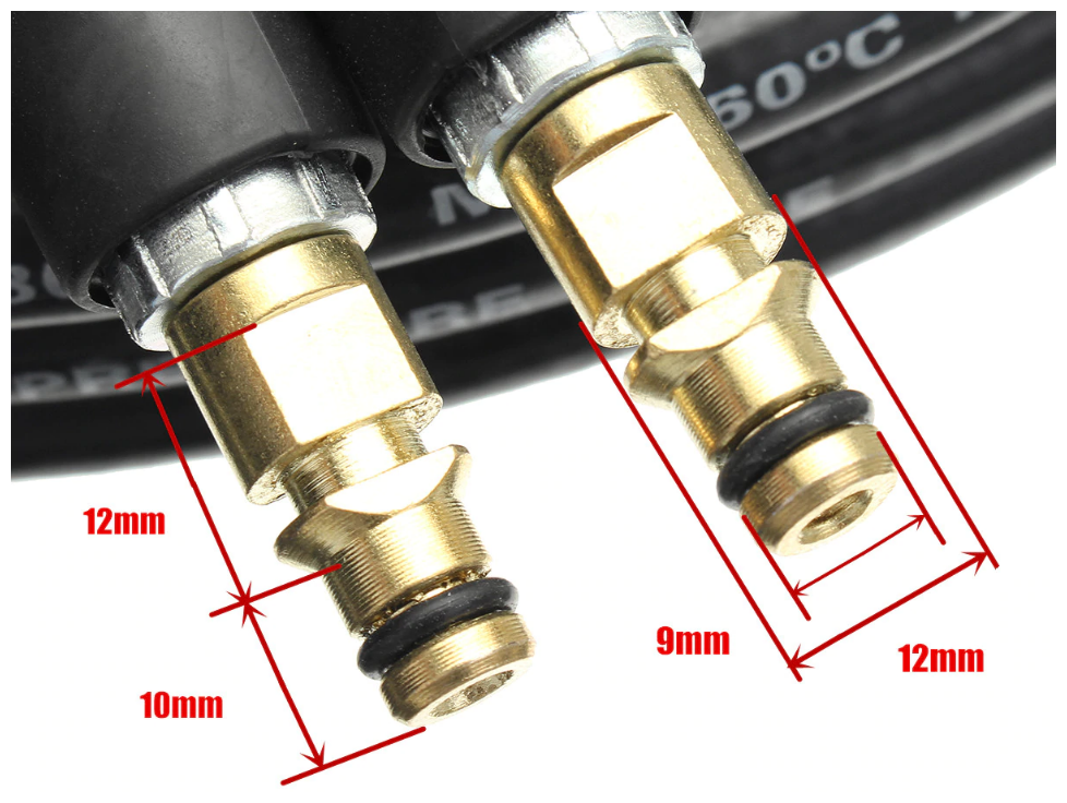Шланг для мойки высокого давления на Керхер, ПВХ (соединение штуцер-штуцер нового образца) 10м - фотография № 6