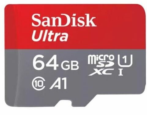 Карта памяти MicroSDXC 64GB SanDisk SDSQUAB-064G-GN6MN Ultra Class 10, UHS-I, R 140 МБ/с, без адаптера SD