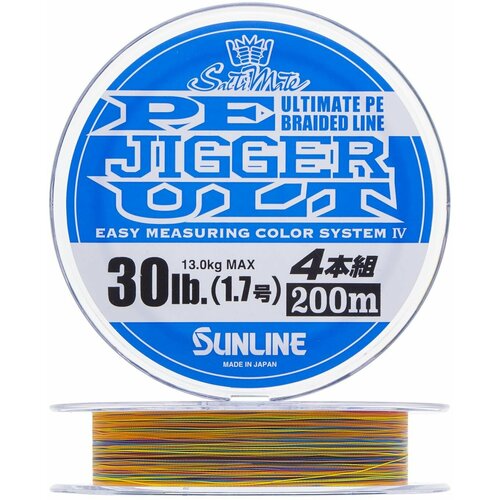 шнур плетеный sunline pe jigger ult 8 braid 1 7 0 220мм 200м multicolor Шнур плетеный Sunline PE Jigger Ult 4 braid #1,7 0,218мм 200м (multicolor)