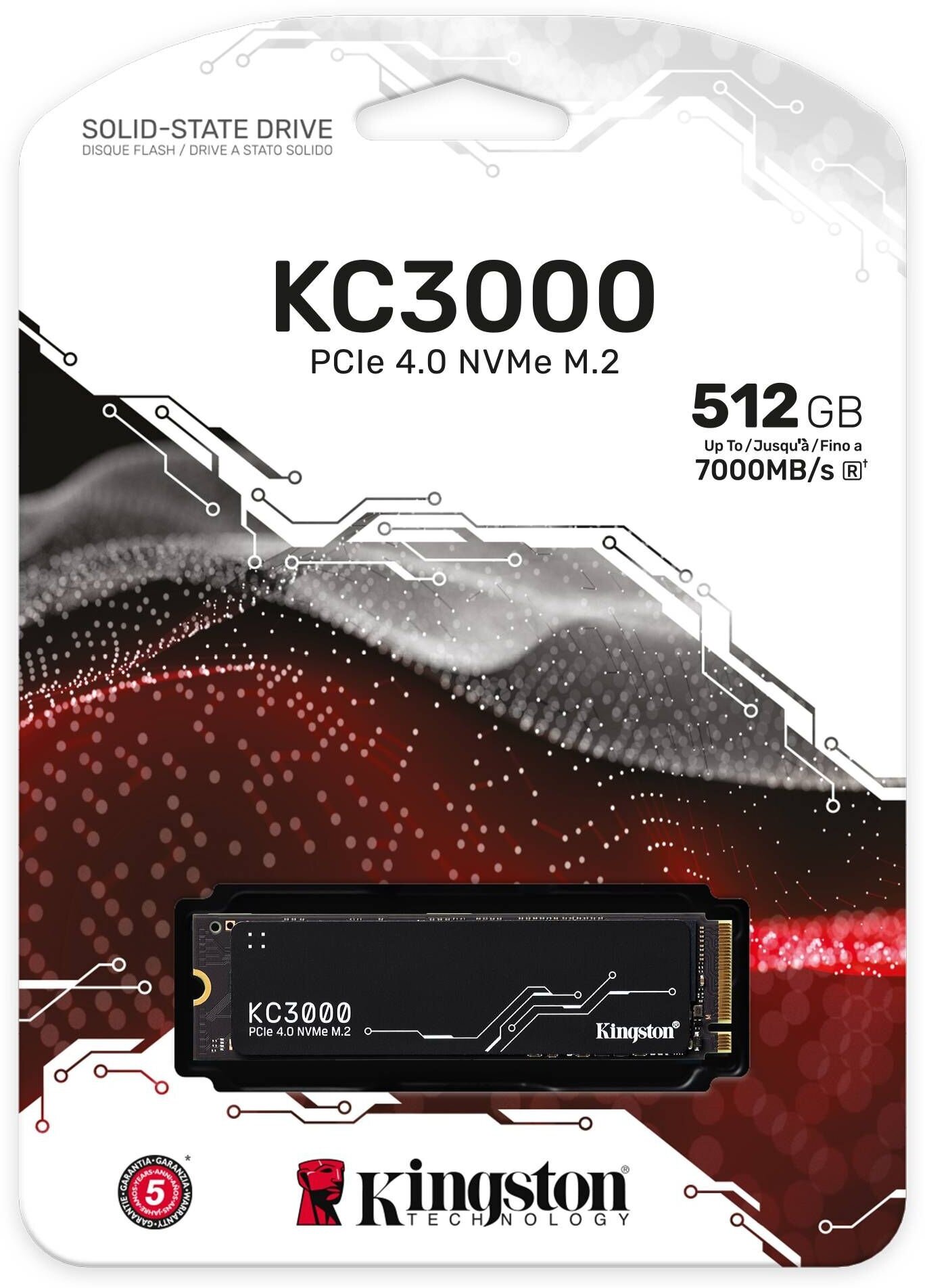 Твердотельный накопитель Kingston KC3000 512ГБ, M.2 2280, PCIe 4.0 x4, M.2 SKC3000S/512G