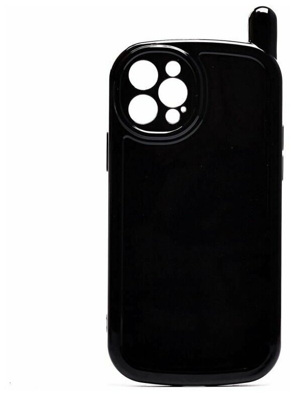 Чехол для iPhone 12 Pro силиконовый с антенной <черный>