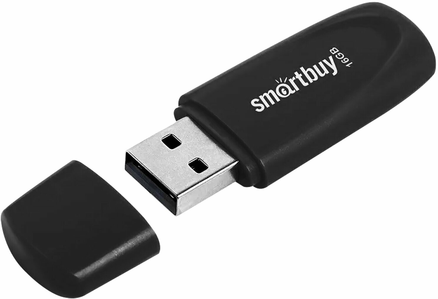 Накопитель USB 2.0 16Гб Smartbuy Scout (SB016GB2SCK), черный