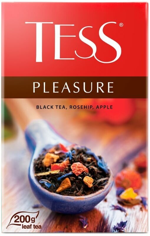 Чай черный Tess Pleasure c шиповником и яблоком листовой