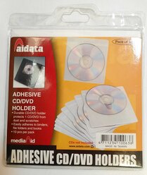 Конверт самоклеющийся на 1 компакт-диск, 10 шт в упаковке, Aidata CD01A-10.