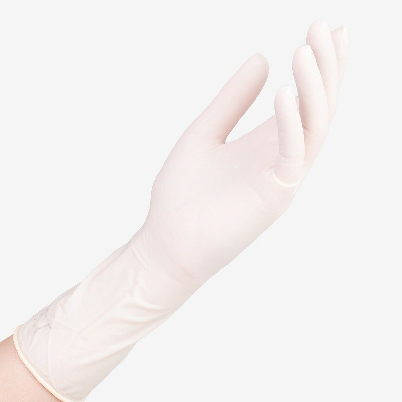 Перчатки латексные стерильные хирургические Safe&Care ML603, цвет: бежевый, размер 7.0, 20 шт. (10 пар), с валиком, неопудренные.