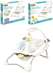 Шезлонг детский белый Little Lamb Infant Seat с вибрацией, до 11 кг, мобиль с игрушкой, музыка