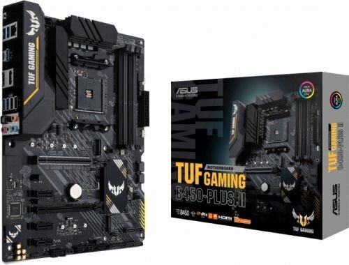 Материнская плата ATX ASUS TUF GAMING B450-PLUS II (AM4, AMD B450, 4*DDR4(4400), 4*SATA 6G RAID, 2*M.2, 5*PCIE, 7.1CH, Glan, HDMI, DP, 7*USB 3.2/USB T