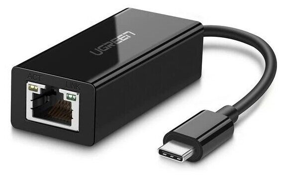 Ugreen US236 USB Type-C 3.1 Gen1 to 10/100/1000Mbps Ethernet Adapter Black 50307