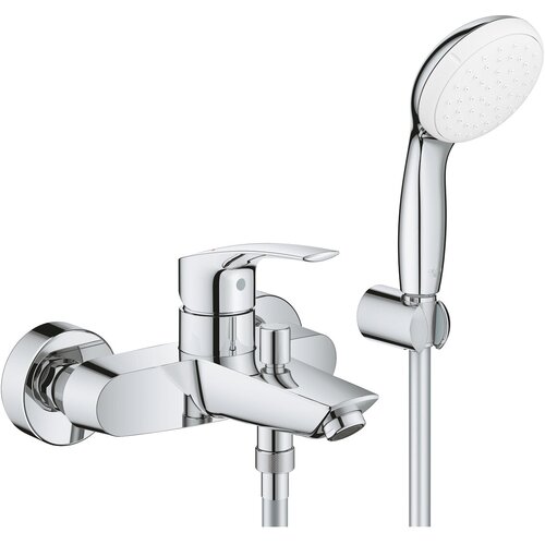 Смеситель Grohe EuroSmart 33302003 для ванны, настенный, с душевым набором, хром смеситель grohe 33116 eurosmart 33116001