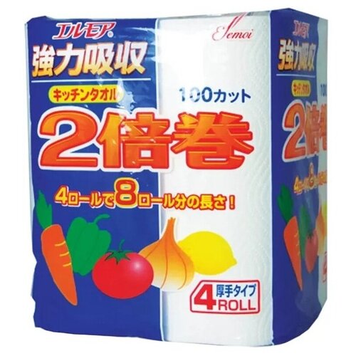 Бумажные полотенца для кухни 100 отрезков (4 рулона)