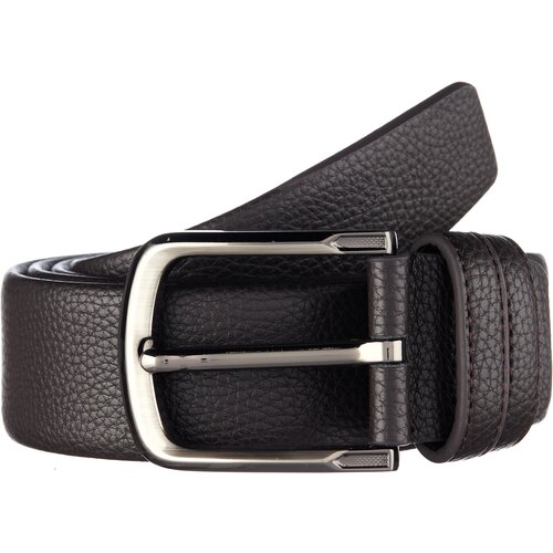 фото Ремень fuzhiniao, натуральная кожа, металл, подарочная упаковка, для мужчин, длина 125 см., серебряный, коричневый