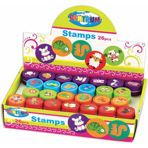 Упаковка 26 шт Штампик для творчества CENTRUM с чернилами ассорти в дисплее 86921 1144₽